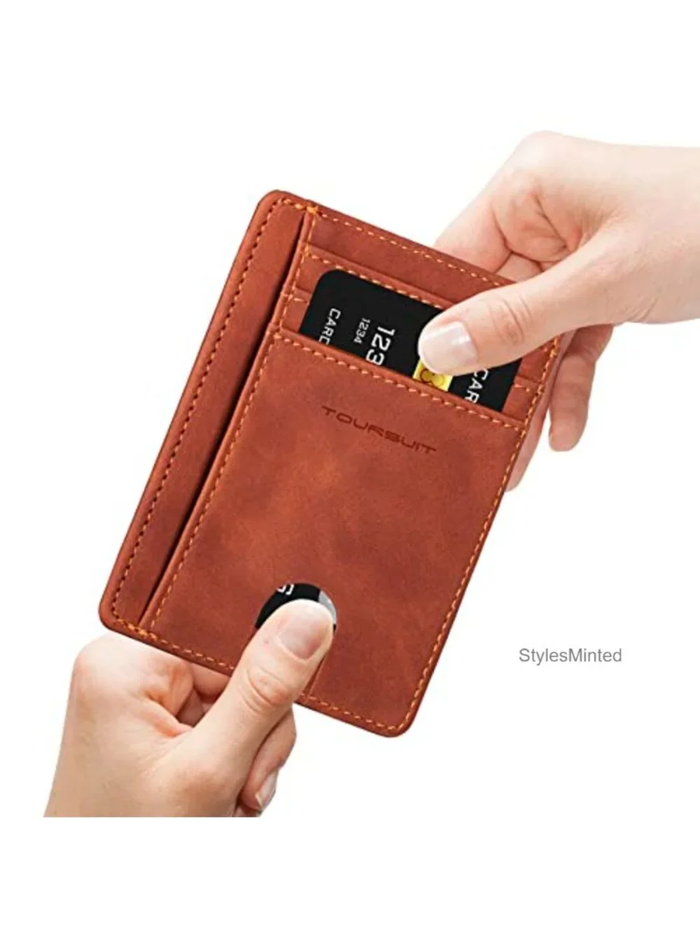 RFID Blocking Minimalist Slim Front Pocket Wallet for Men Women